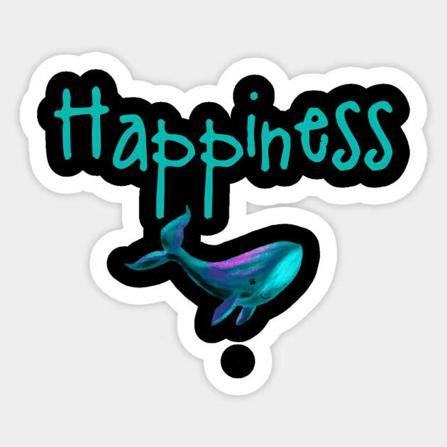 Happy cartoon smiling whale Sticker by gldomenech